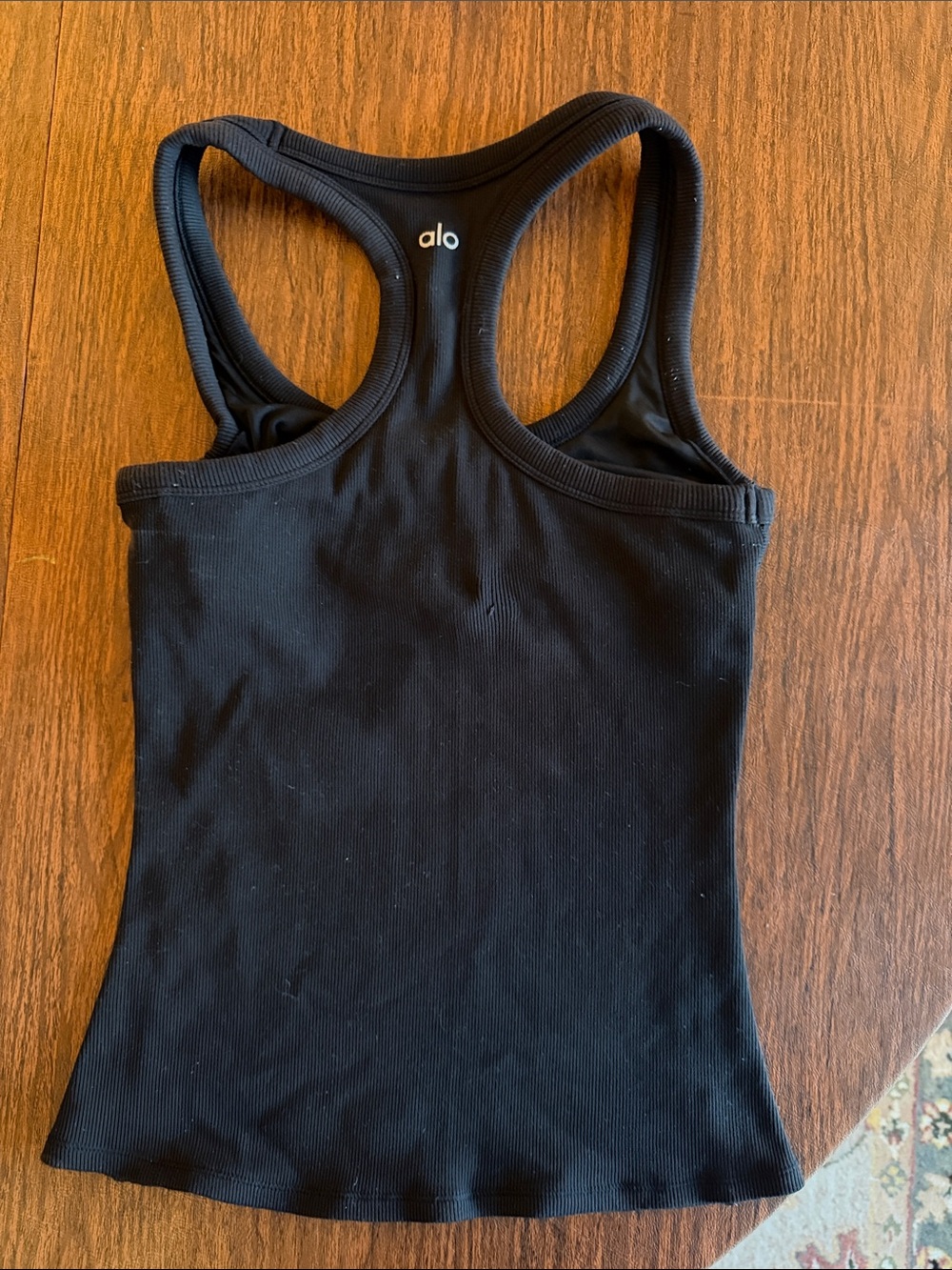 ALO Yoga Black Ribbed Racerback Tank - Picture 2 of 2